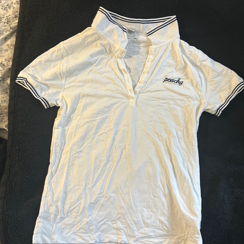Forever 21 White Peachy Polo